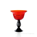 Art Red With Black Decorative Glass Vase For Restaurant Decoratin